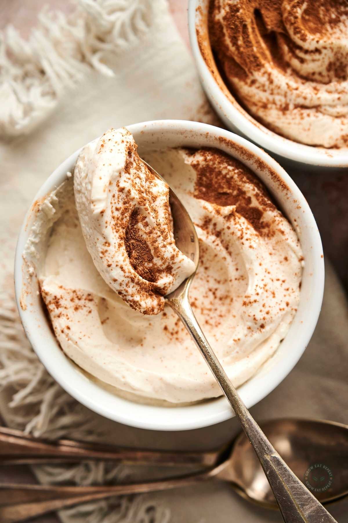 Cheesecake Mousse carnivore in a cup with spoon
