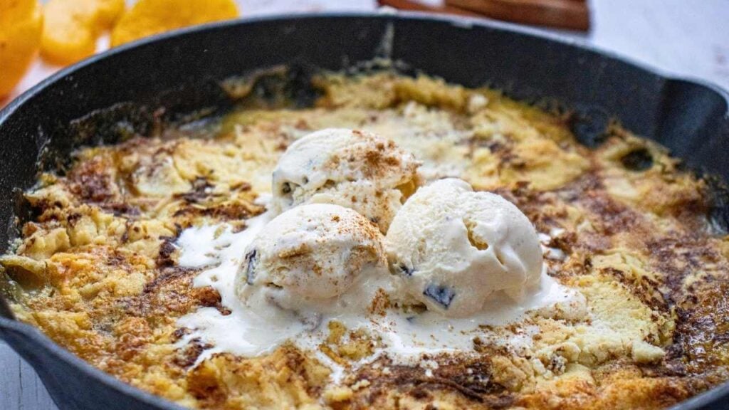 Skillet Peach Dump Cake