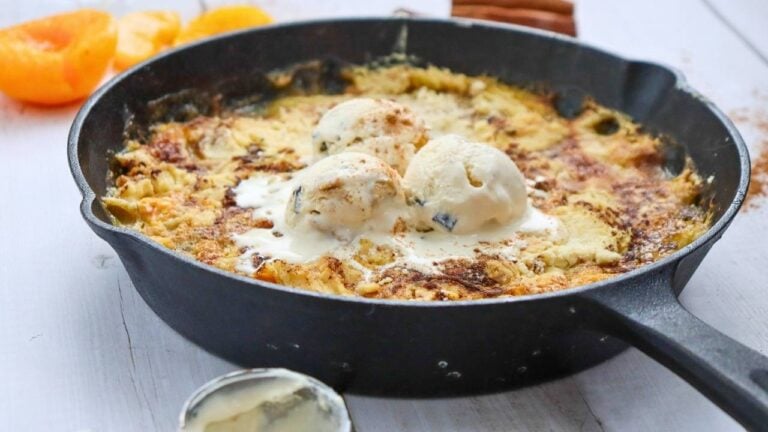 Peach Cobbler Energy, Skillet Dump Cake Ease