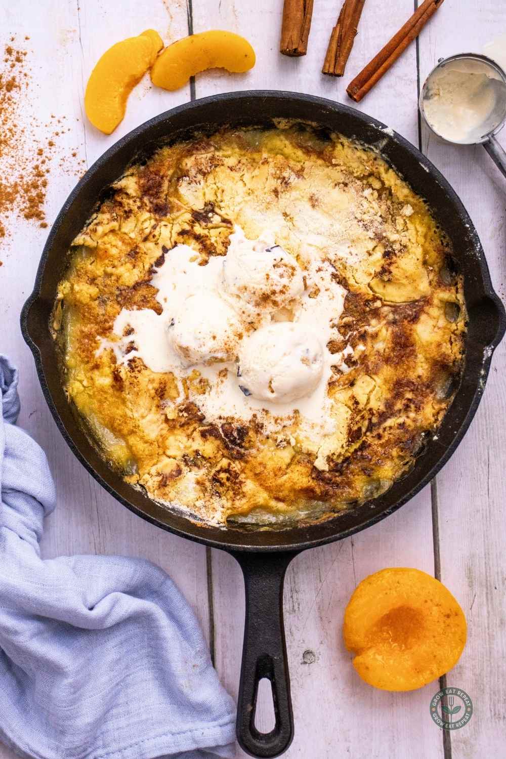 Skillet Peach Dump Cake 6